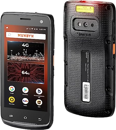 MUNBYN PDA Scanner Android, POS Terminal Handheld PDA, Zebra Barcode-Scanner 1D 2D Barcode, Qualcomm Octa-Core CPU, Android 8.1, NFC, IP67, unterstützt Bluetooth, 3G/4G, GPS, WiFi für Lager, IPDA080