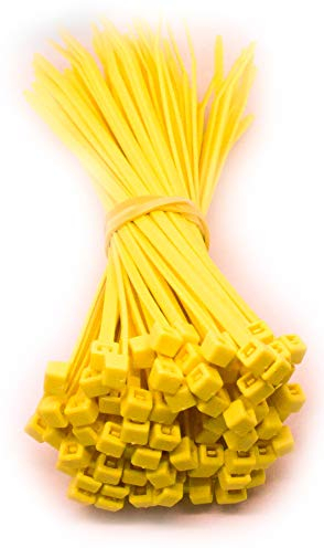 Kabelbinder Gelb 100 Stück, 300 mm x 4,8 mm mit 22 kg Zugfestigkeit aus Nylon 66, permanent schließend WeltiesSmartTools
