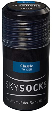SKYSOCKS Classic Kniestrümpfe, belebende Strümpfe für Damen und Herren für Reise, Beruf und Freizeit, 70den | schwarz, blau, grau, safari, sand, rot, navy, sunflower, berry | Gr. 36-45