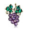 hcma Pierre Naturelle Fruits Raisin Broche Plante Broches Banquet Décoration Or Couleur Émail Vert Broche Femmes Bijoux De Mariée
