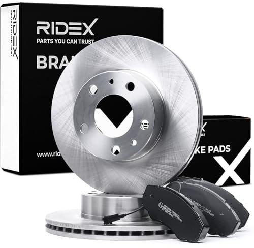 RIDEX 3405B1062 Juego para eje Kit de discos de freno y pastillas Delantero sin tornillos Compatible con FIAT Ducato Camión de plataforma/Chasis 250, 290