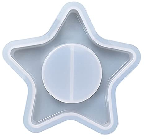Yushu - Kerzenhalter Harzformen, fünfzackige Stern-Kerzenleuchter Epoxidharzform, Kerzenhalter Silikonform, DIY Handwerk Schmuck, Heimdekorationen Gießwerkzeuge