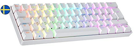 Ranked S60 Supernova Mechanische 60 Prozent Tastatur | Hotswap Gaming Keyboard | 62 Programmierbare Tasten mit RGB Beleuchtung | PC/Mac Gamer | Schwedisches Layout (Weiß, Gateron Optical Brown)