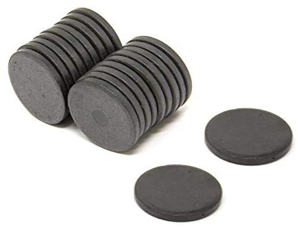 Y10 Ferrite Magnet for Arts, Craft, Science and DIY - 25mm x 3mm thick - 0.5kg Pull - Pack of 20