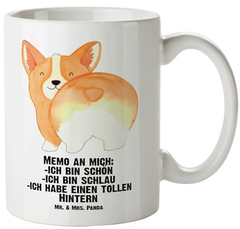 Mr. & Mrs. Panda XL Tasse Corgi Po - Geschenk, Hundeliebe, Hund, Große Tasse, Hunderasse, Grosse Kaffeetasse, XL Becher, Haustier, spülmaschinenfest,