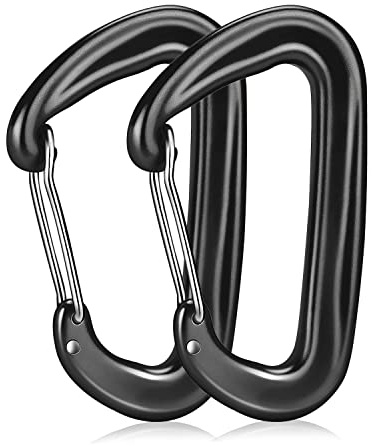 Mousqueton, 2PCS Mousqueton Porte Clé 12KN (1200 kg), Charge Lourde Mousqueton, Grand Mousqueton pour Le Camping, la pêche, la Randonnée et Le Porte