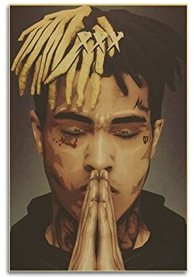 BUZHI Xxxtentacion Rap Hip Hop Poster, Wandkunstdruck, dekoratives Gemälde, Leinwand, Poster für Zuhause und Büro, 30 x 45 cm, ohne Rahmen