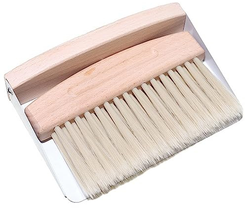 Schaufel und Besen Set, Tischbesen Besen und Kehrschaufel Set, Mini Kehrblech und Handfeger Besen, Handbesen mit Kehrschaufel Mini Besen Tischfeger Tischbürste Krümelbürste (Weiss)