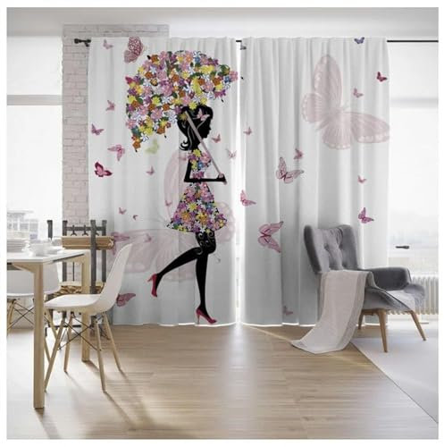 Lemooner Rideau Occultant, Rideaux Thermiques à Oeillets pour Salon Chambre Fenetre, Motif Rideaux ​Lot De 2 Moderne Décoration De Fenêtre(E, 75L X 166H cm (2 Panneaux)