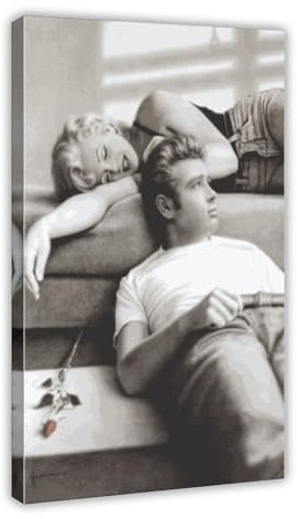 Tongton Marilyn Monroe James Dean Poster Leinwand Poster Schlafzimmer Dekor Sport Landschaft Büro Zimmer Dekor Geschenk Rahmenstil 40 x 60 cm