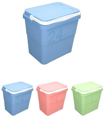 JARDIN202 - Nevera Portátil Rígida Retro– Nevera Térmica con Asa para el Camping, Jardín y Barbacoa | 24 L (Azul)