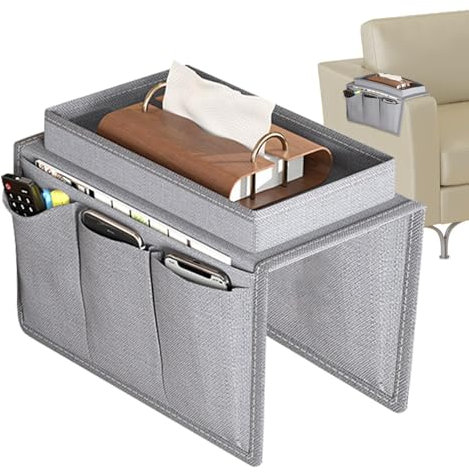 Organisateur De Accoudoirs De Canapé - Sac De Rangement Antidérapant Pour Fauteuil, Support De Télécommande Pour Canapé, Sac De Rangement Pour Accoudoir De Canapé Avec Plateau Pour Téléphone, Livre