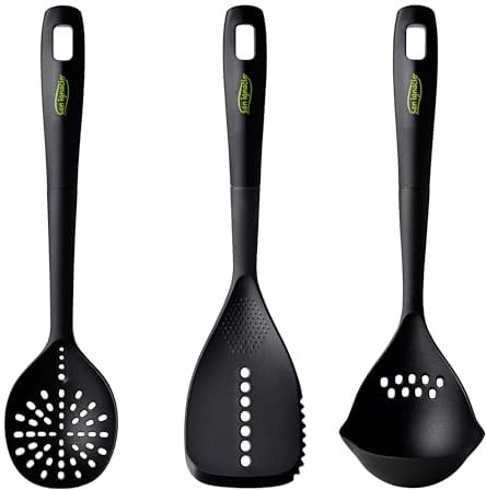 Set de 3 utensilios de cocina de nylon Xtra (cuchara ranurada, cazo y espátula) San Ignacio