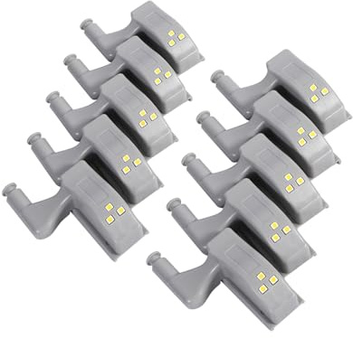 Sunicon 10Pcs Warm or Cool White Cabinet Cupboard Closet Wardrobe LED Hinge Light Home Kitchen (Warm White)