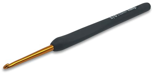 Frida's Wollhaus Tulip Etimo Häkelnadel mit Softgrip Gold Schwarz glatte Hakenspitze 14 Größen (schwarz gold, 3,0)