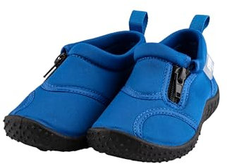 Sterntaler Badeschuhe Zipper – Unisex Baby Aquaschuhe mit seitlichem Reißverschluss – Strukturierte Sohle – Kinder Wasserschuhe - flexibel & schnelltrocknend - Bademode - Farbe königsblau, Größe 22