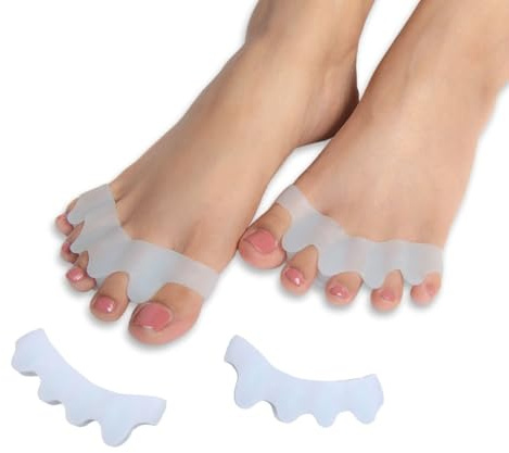 Wonder Care Zehentrenner aus Silikon für die Füße, Gel-Zehenpolster, Korrektur für Großzehen, Ballenzehen-Zehenglätter, Yoga-Zehenstrecker, Hammerzehen, Ballenzehen, Packung mit 2 Paar
