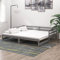 Sufrk Tagesbett Ausziehbar Grau Kiefer Massivholz 2X(90x200) cm Tagesbett Ausziehbar Schrankbett Mit Sofa Daybed Ausziehsofa Bettgestell