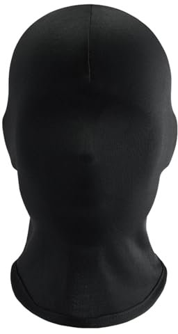 Black Full Face Mask Halloween Mask Faceless Skin Masks Zentai Hood Mask Full Head Cover Spandex Mask Morph Face Cover for Unisex Adult Men Women Halloween Dress Up Party Costume Cosplay