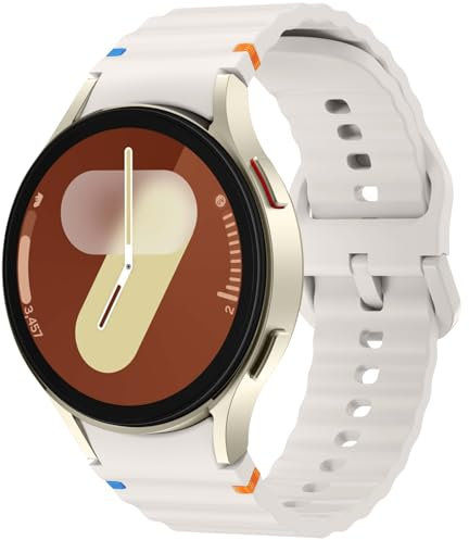 Bracelet pour Galaxy Watch 7, 20mm Bracelet Montre Silicone Remplacement Bracelet pour Samsung Galaxy Watch 7 40mm 44mm/Galaxy Watch 5 Pro 45mm/Galaxy Watch 6 40mm 44mm/Galaxy Watch 6 Classic 43mm