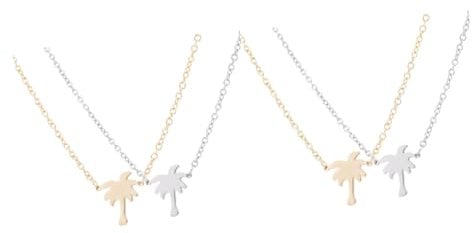 COLLBATH 4pcs Coconut Tree Necklace Stainless Steel Pendant Gold Pendant Necklace Jewelry