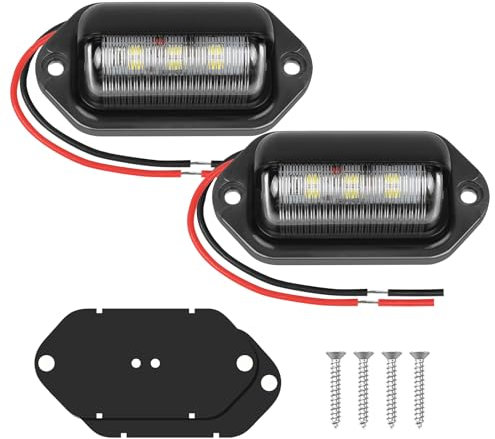 Joyan 2PCS LED Number Plate Light, Number Plate Lights, 12V-24V License Plate Light, Car Number Plate Lights, for Truck Trailer Lorry or Other Commercial Vehicle