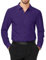 J.VER Camicia da uomo, vestibilità normale, per lavoro, in tinta unita, elasticizzata, per il tempo libero, senza pieghe, classica, per tutti i giorni, viola., L