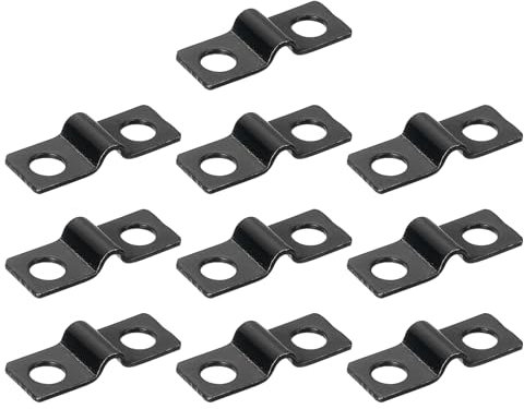 sourcing map 100Pcs U-Shaped Pipe Clamp, 1/8 Inch(3mm) 2 Hole U-Tube Strap Clamp Heavy Duty Connector Bracket for Conduit Cables Wire Cord, Black