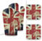 Oven Mitts and Pot Holders 4 Pcs Set Vintage Union Jack British Flag Printed High Heat Resistant Thicken Long Oven Glove for Kitchen Cooking Baking BBQ
