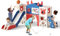 Lischwert Kinderrutsche, 7-in-1-Rutsche für Kleinkinder, Indoor- und Outdoor-Rutschenset für Kleinkinder, kommt mit Golfset, Zeichenbrett, Rutsche und Basketballständer, Teleskop (WPX-10-blau rot)