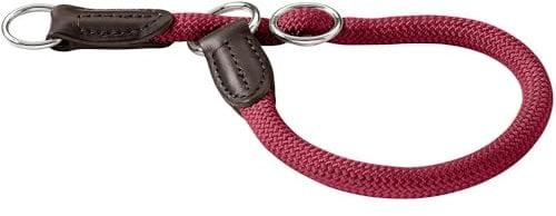 HUNTER Dressurhalsung FREESTYLE, Farbe: bordeaux, strapazierfähiges Tau mit Polyamid-Kern, weich & robust, wetterfest & pflegeleicht, ideal für Training & Alltag, Größe: L