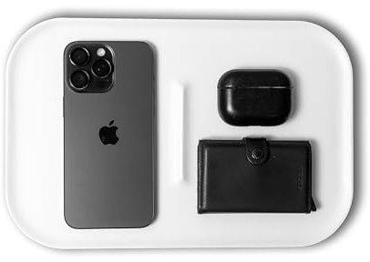 Catchall - Bandeja de madera blanca para valet de escritorio, organizador EDC, bandeja de descarga mínima