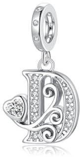 Letter Charms für Pandora Armbänder Silber Alphabet Initiale Charms D Bead Anhänger Schmuck Geschenk für Frauen Mädchen
