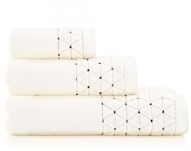 ZWOLTEX - Handtuchset 3 Stück Satz: 30x50, 50x100, 70x140 cm Oscar - Duschtuch Ägyptische Baumwolle, Sauna Badetuch Handtuch Groß, Strandhandtuch, Bath Towel - Ecru