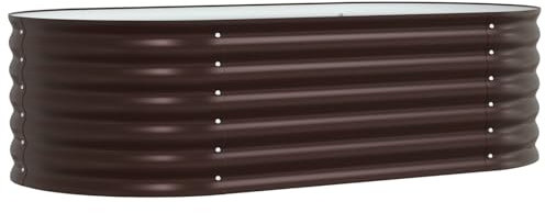vidaXL Letto da Giardino Rialzato Marrone 160x80x44 cm in Acciaio Galvanizzato