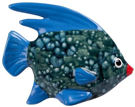 Manufaktur Lichtbogen Gartenfigur Fisch aus Keramik Seegrün-Blau Gartendeko Gartendekoration Teichdeko