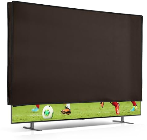kwmobile Indoor 85 TV Cover – Television Dust Cover Screen Protector – TV Screen Dust Protection – Synthetic Fabric Chocolate