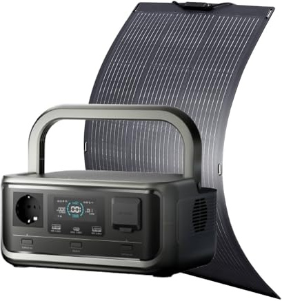 ALLPOWERS P300 256Wh 300W Alimentazione con Pannello Solare Flessibile 100W | Elettrogeno Batteria LiFePO4 Stazione di Energia Portatile,UPS Centrale Elettrica Portatile per Campeggio Camper Emergenza