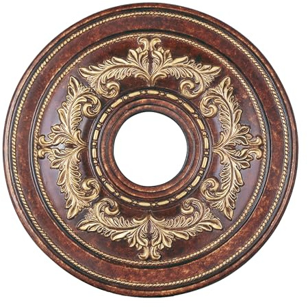 Livex Lighting 8205-63 Ceiling Medallion in Verona Bronze with Aged Gold Leaf Accents