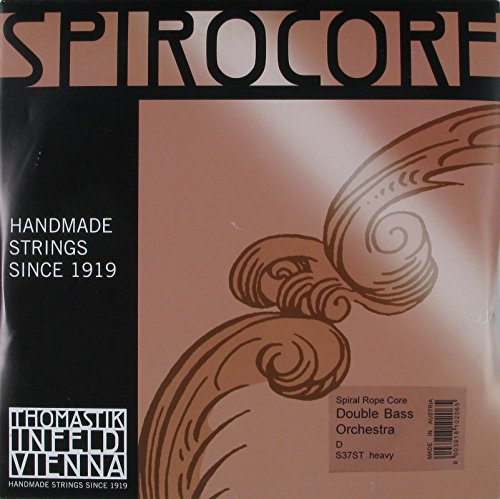 Thomastik Spirocore, Double Bass String, Single D String, S37, STARK (Heavy) Tension, 4/4 Size, Steel Core Chrome Wound