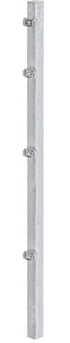Alberts 677657 Zaunpfosten für Doppelstabmattenzaun | mit Klemmlaschenbefestigung | feuerverzinkt | Länge 2250 mm | Pfosten 60 x 40 mm