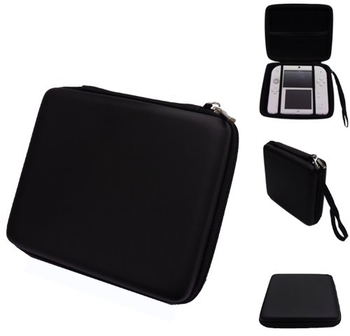 TECHGEAR Schutzhülle für Nintendo 2DS, für Transport und Aufbewahrung, Platz für Nintendo 2DS + Spiele + Zubehör - Schwarz