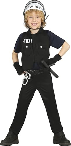 Guirca S.W.A.T. Police Costume Talla 10-12 años Black