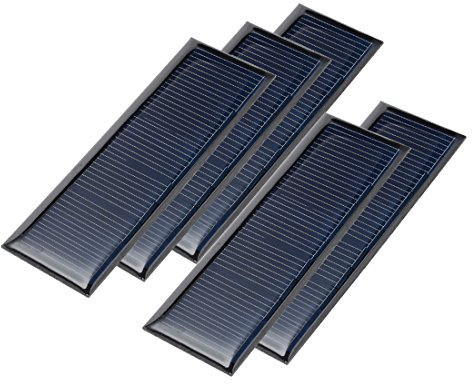 sourcing map 5Pcs 5.5V Poly Module de Panneau de Cellule Solaire Bricolage pour téléphone Chargeur 90mmx30mm