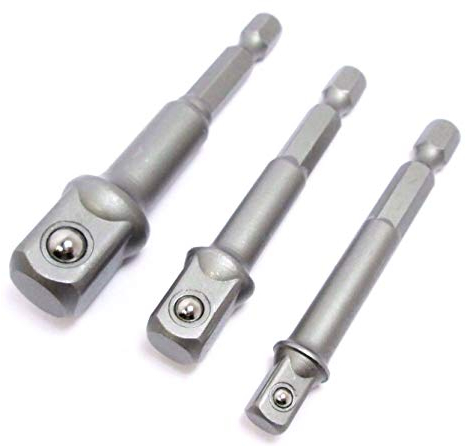 US PRO 3pc Hex Power Bit Socket Drive Adapter Set 1/4 3/8 1/2 DR 1363