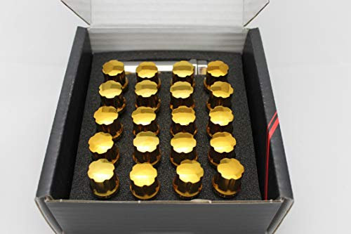 Japón Racing Rueda Tornillos M14 x 1,25 Oro Juego de llave para pernos de rueda, 20 x Llanta Candado