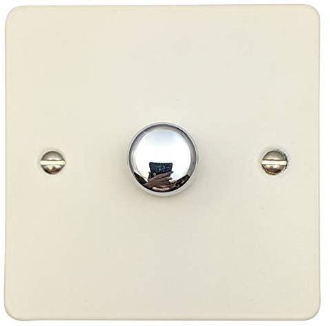 G&H FW511-PC Flat Plate Matt White 1 Gang 1 or 2 Way V-Pro LED Dimmer Switch