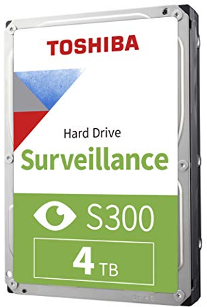 TOSHIBA S300 4TB Surveillance 3.5” Internal Hard Drive – CMR SATA 6 Gb/s 5400 RPM 128MB Cache - HDWT140UZSVAR