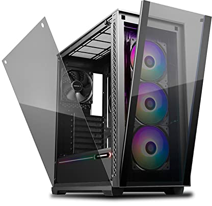 Deepcool MATREXX 70 ADD-RGB 3F Mid-Tower Gehäuse, 3 x 120 mm ADD-RGB Ventilatoren, modulares Design, gehärtetes Glas
