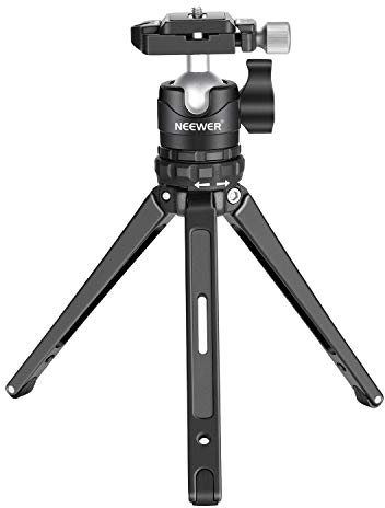 NEEWER Mini Treppiede per Fotocamera, Treppiede da Tavolo Compatto con Testa a Sfera Profilo a 360°, Piastra QR Tipo Arca da 1/4 per Fotocamera DSLR Supporto per Viaggi, Carico Massimo 17,6 lb/8 kg